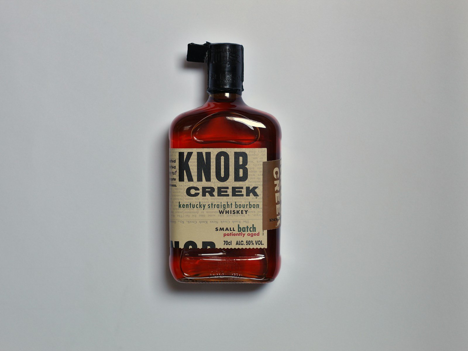 Knob Creek Kentucky straight bourbon bottle photographed against a clean background