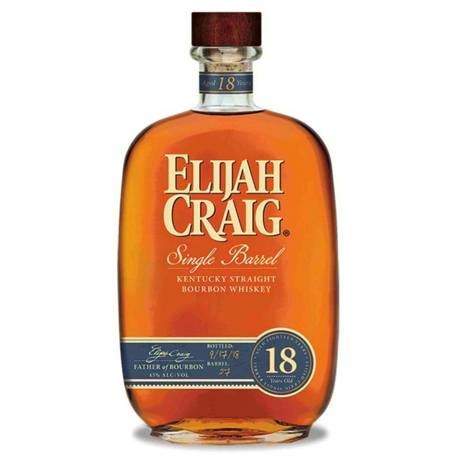 Elijah Craig Single Barrel 18 Year Old Kentucky Straight Bourbon Whiskey